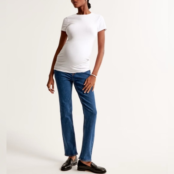 Abercrombie & Fitch Denim - Abercrombie & Fitch Lightweight Comfort Stretch Maternity Ankle Straight Jean